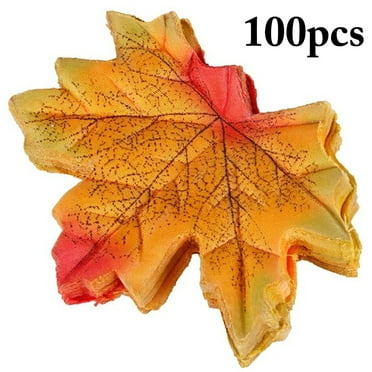 100pcs Artificial Autumn Maple Leaves Mixed Colored Maple Leaf Fake Leaves